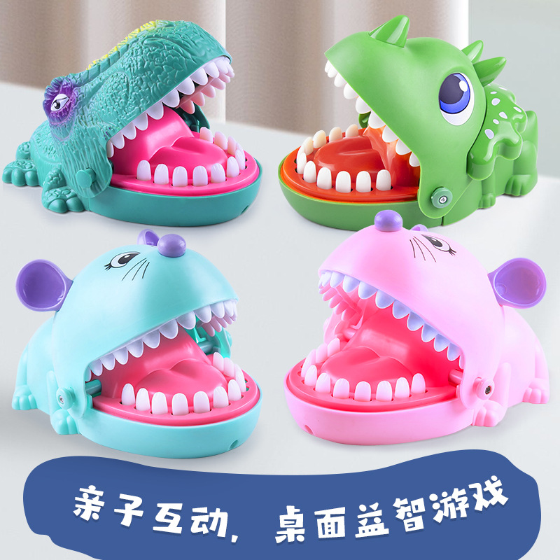 Finger-Biting Crocodile Toy Hand-Biting Dinosaur Shark Desktop Interactive Trick Toy Soft Teeth Family Game