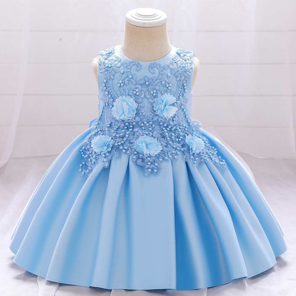 Picture of Amazon 2025 New Wholesale Women's Dress Puffy Wedding Dress Satin Flower Performance Girls Dress Princess Dress