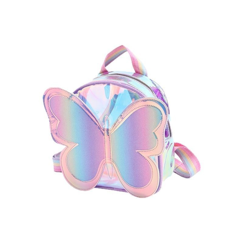 Picture of Rainbow TPU High Color Value Protection New Butterfly Backpack Children's Dance Decoration Schoolbag for Primary School Students Macarons