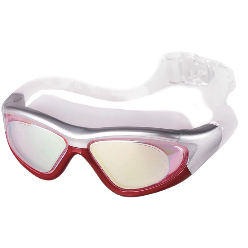 Adult Waterproof, Anti-Fog, Colorful Electroplated Swimming Goggles, Unisex Diving Goggles, Flat Electroplated Racing Goggles