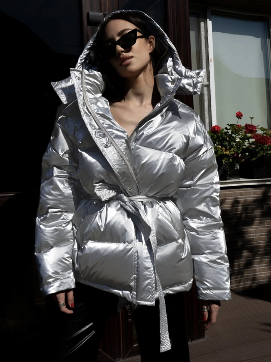 Picture of Cross-border hooded cotton-padded jacket coat women's sports outdoor bright bread clothing European and American autumn and winter leisure cotton-padded jacket