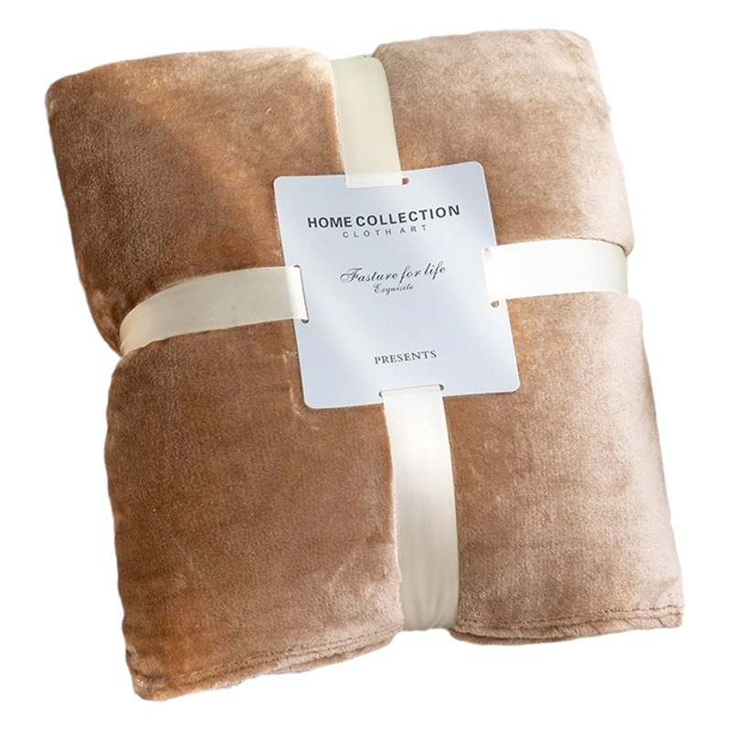 Picture of High Weight! Cross-Border Solid Color Flannel Coral Fleece Blanket, Plain Sofa Throw Blanket, Air Conditioning Nap Blanket