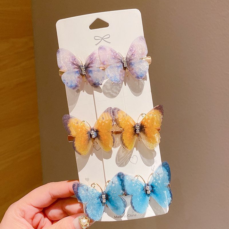 Picture of Butterfly hairpin girl princess cute Super fairy children's hair accessories headdress wholesale hairpin bangs clip side clip