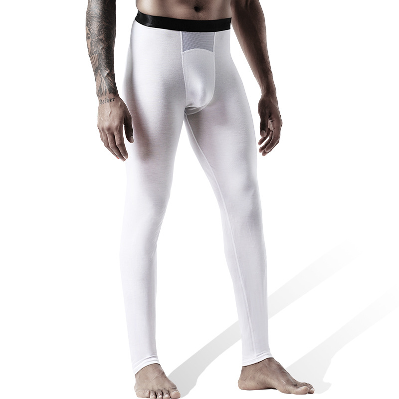 Picture of Autumn and winter thin men's long johns basic one-piece ice silk mesh sweat-wicking warm pants slim-fit honeycomb breathable leggings
