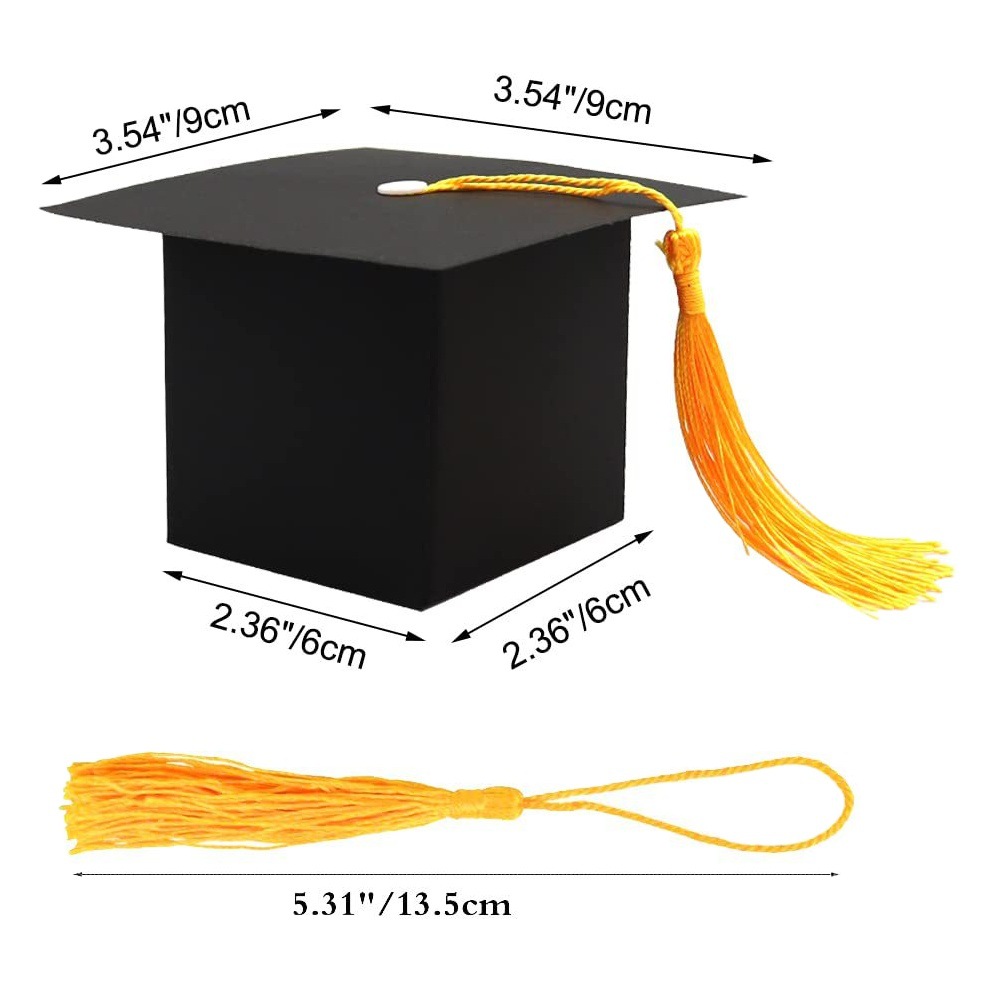 Personalized Wedding Candy Box European Creative Doctor's Hat Graduation Gift Candy Box Square Bachelor's Hat Party Packaging Ready for Sale