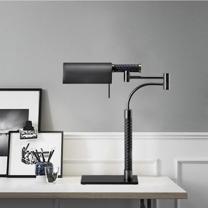 Simple Post-modern Creative Leather Study Art Bedside Bedroom Model Room Leisure Area Designer Living Room Table Lamp