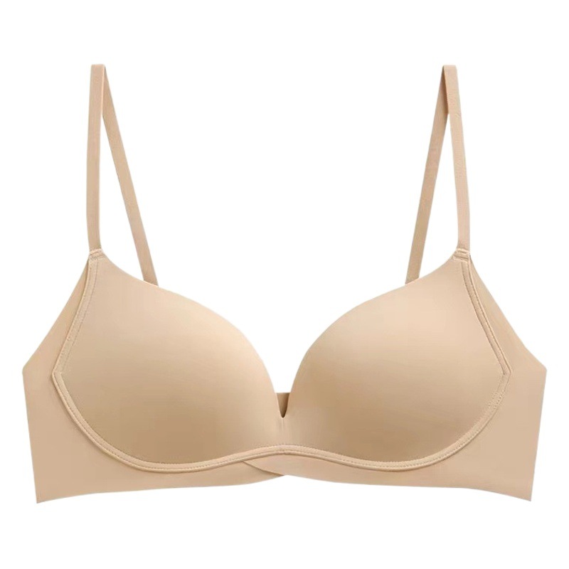 Simple style Japanese style seamless underwear women's small chest push up non-steel ring breast collection anti-sagging girl bra breathable