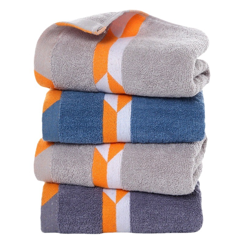 Factory wholesale pure cotton household towel geometric dot pattern design easy to absorb water adult comfortable cleansing face washing
