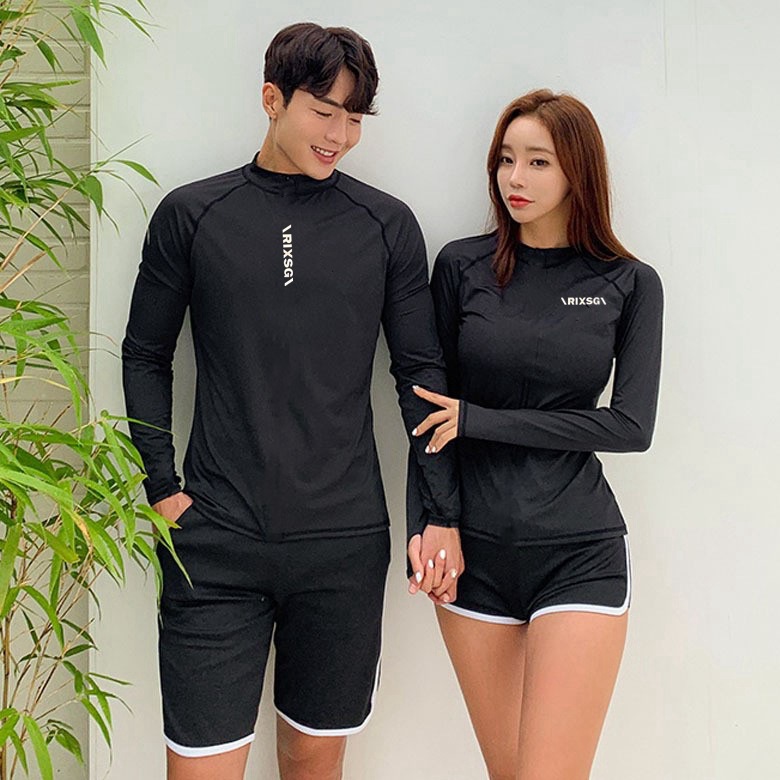 New Couple Swimsuit Women's Beach Holiday Hot Spring Sunscreen Two-piece Sports Shorts Small Chest Men's Swimming Trunks