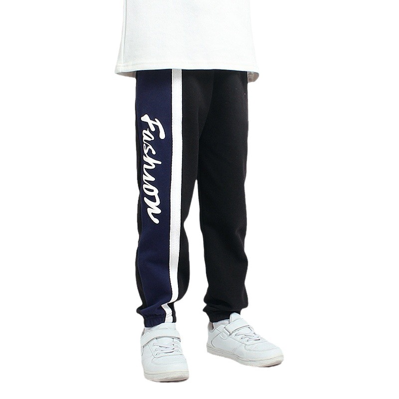 Spring and Autumn Children's Pants Korean New Children's Sports Trousers Large Children's Contrast Thickened S Casual Pants Boys Pants