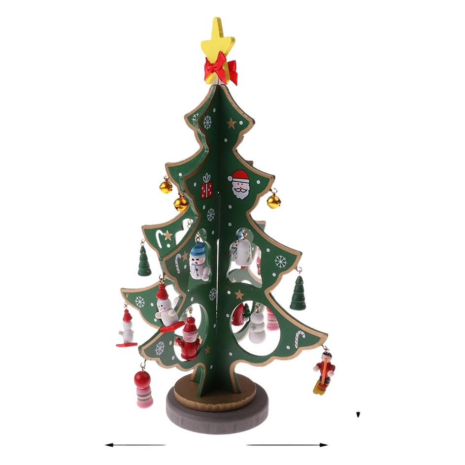 Exquisite handmade diy Christmas tree high quality wooden Christmas crafts children Christmas gift fashion color box packaging