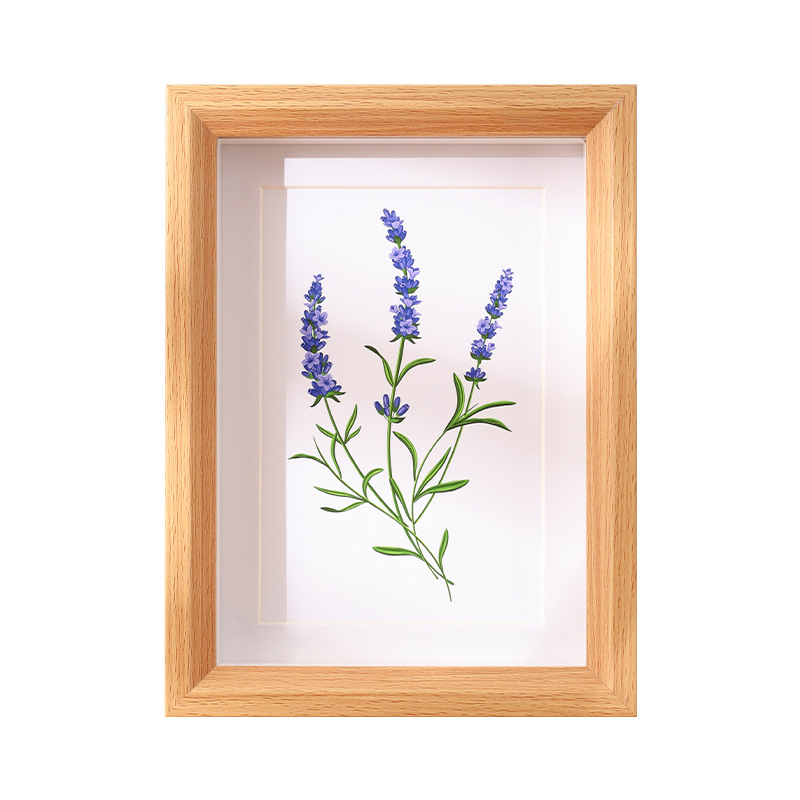 Picture of Hollow three-dimensional photo frame table 6 inch photo frame 7 inch 8 inch 10 inch A4 wooden specimen photo frame inclined wall frame