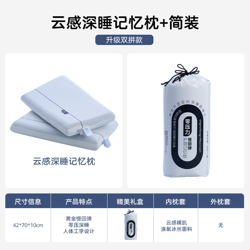 Picture of Foreign Trade Cross-Border Slow Rebound Memory Foam Pillow Hotel Cervical Spine Pillow Core Kidsren's Ice Silk Super Soft Side Sleeping Pillow