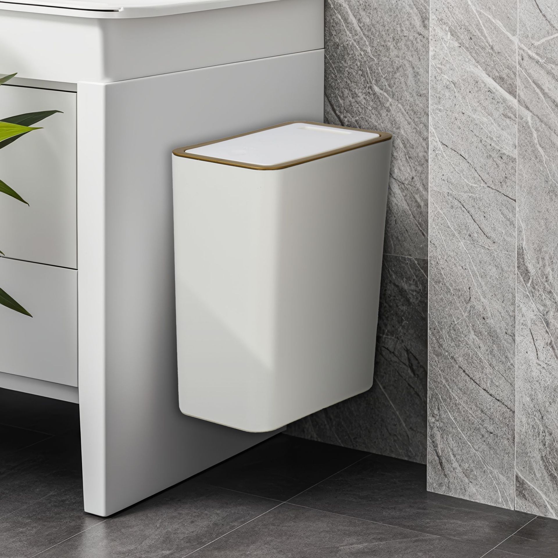 Wall-mounted Trash Bin Toilet Toilet Household Kitchen Hanging Wall-mounted Press-type Trash Bin Gap Sanitary Bucket