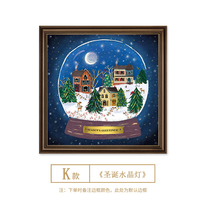 Picture of Winter Lights Hanging Painting Christmas Decorative Painting American Entrance Entrance Auschle Murals Bedroom Painting Restaurant High-level Oil Painting