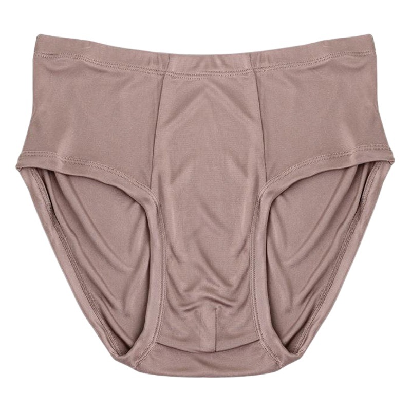 Men's Silk Underwear Mid-waist Thin Double-sided Knitted Mulberry Silk Briefs Summer Comfortable Breathable Loose Shorts