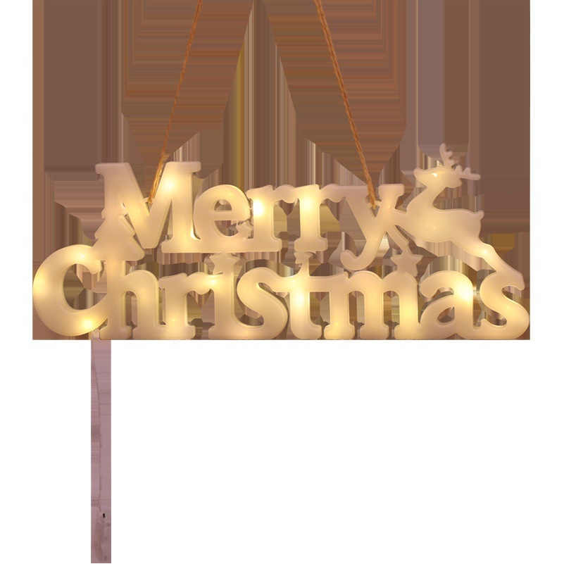 2024 Cross-Border Christmas Decoration Items Christmas Wreath Accessories Merry Christmas Three-Dimensional Letter Lamp