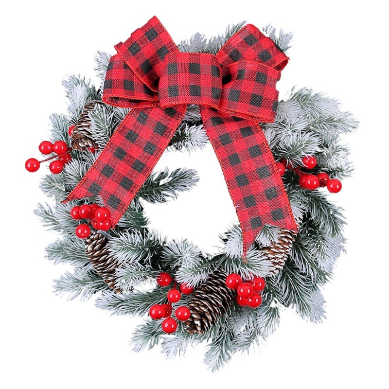Yihong bowknot Christmas ball Garland 2023 Christmas wreath wholesale window wreath home door hanging decorations