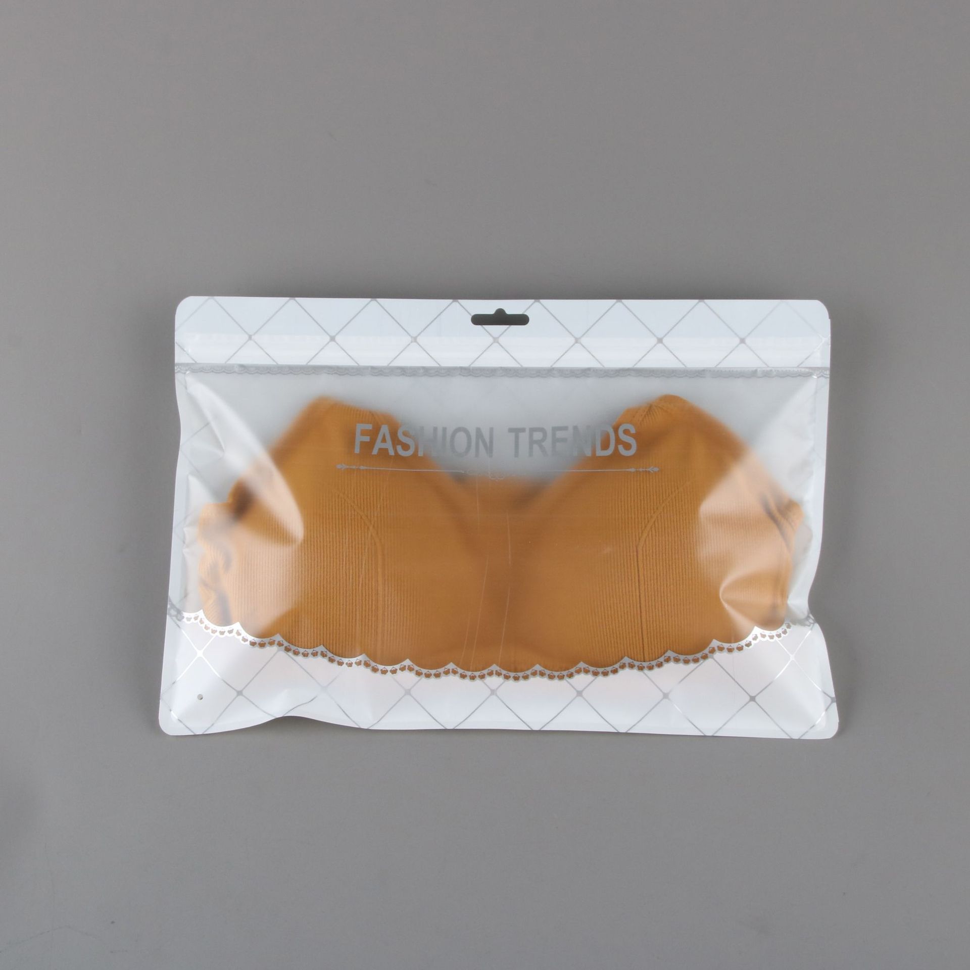 Picture of Clothing zipper bag bra underwear bag yoga clothes packaging bag wholesale plastic Ziplock bag frosted transparent in stock