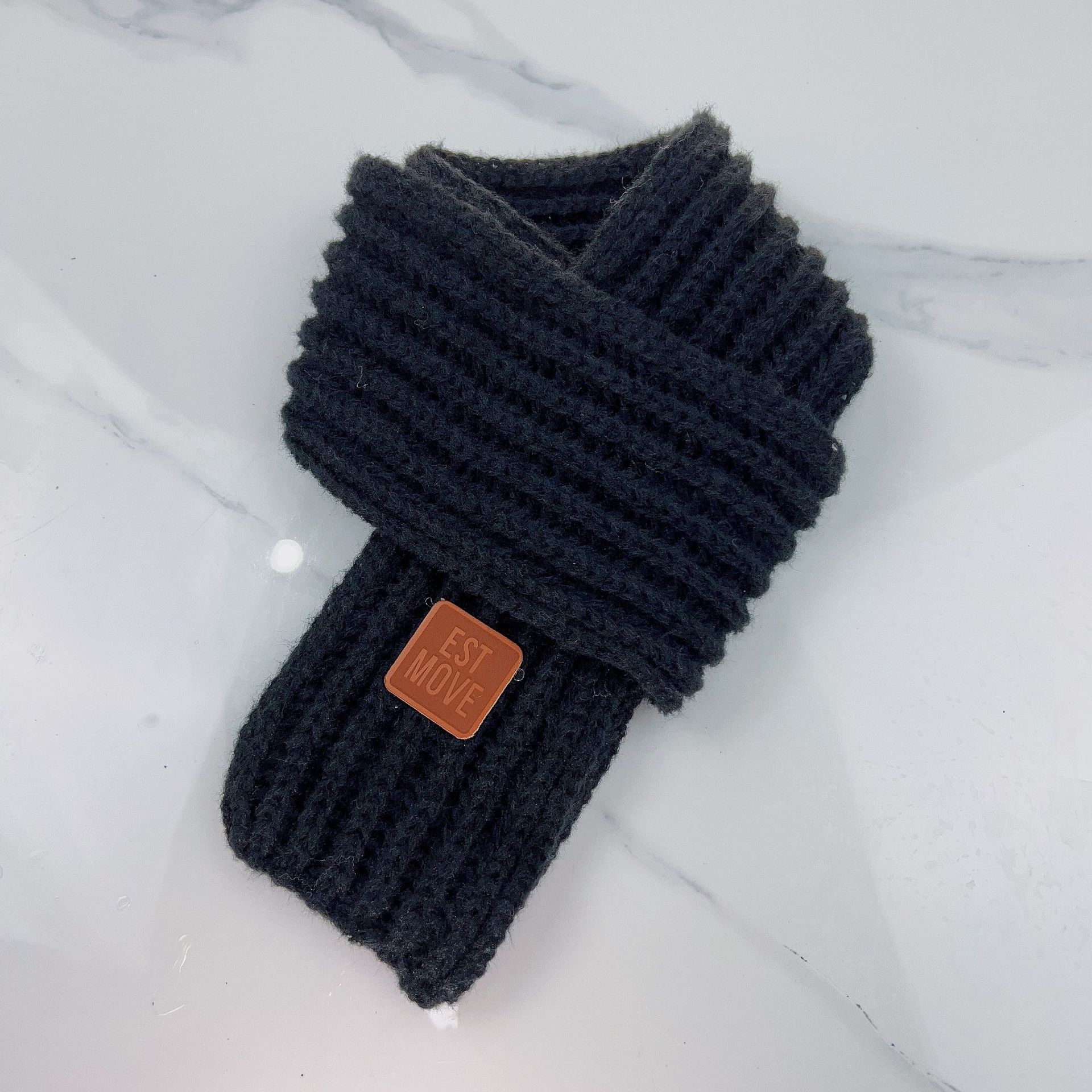 Picture of Ins K-Style Kidsren's Knitted Scarf Winter Pure Color Warm Wool Infants Boys and Girls Korean Baby Scarf Trendy