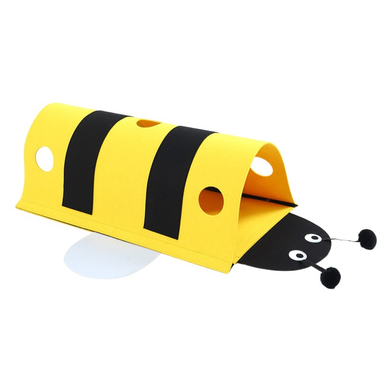 Pet cat toy bee cat tunnel self-Hi relieving stuffy artifact Velcro detachable cat tunnel factory wholesale
