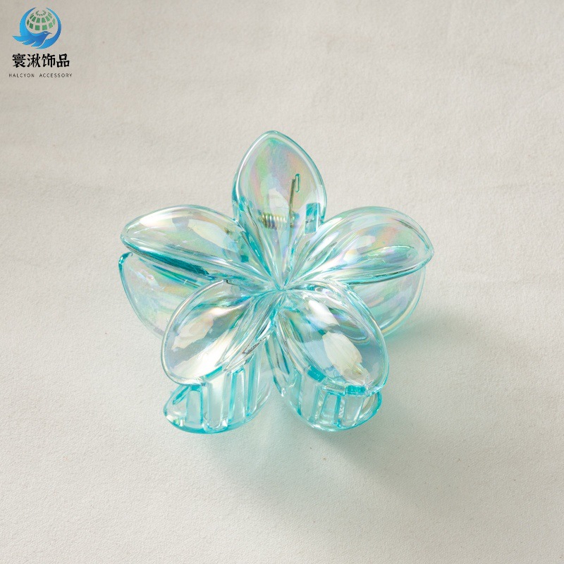 Picture of Cross-border egg flower clip large high-grade gradient Flower hairpin back head updo ponytail shark clip headdress