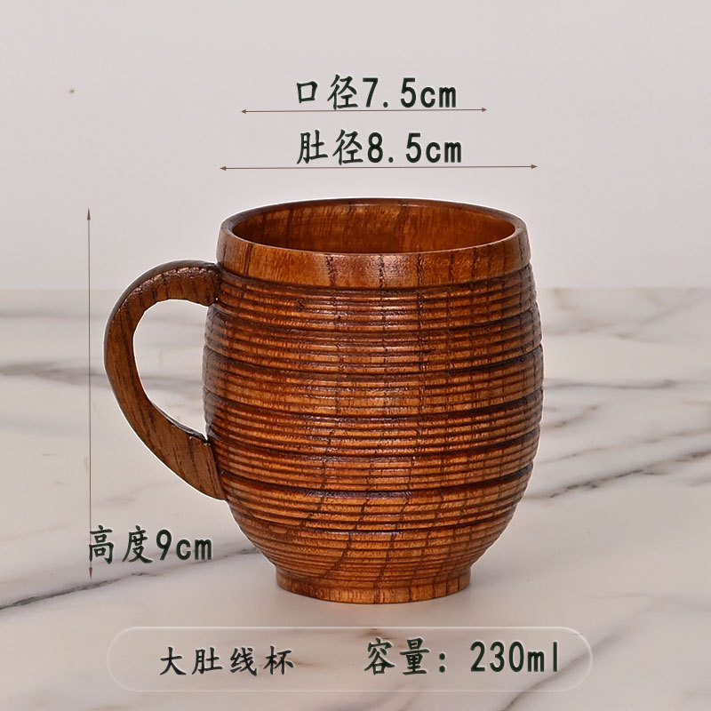 Picture of Origin supply round solid wood mug wooden creative water cup general insulation wooden cup large quantity excellent price