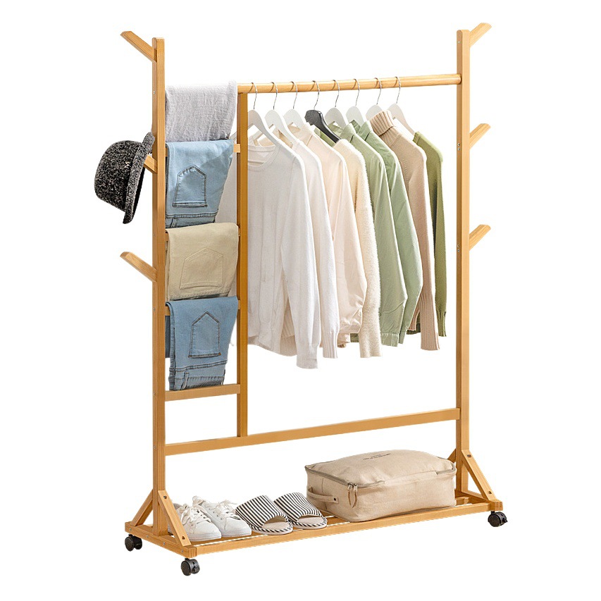 Picture of Coat Rack Floor Hanger Household Hanger Hanging Clothes Floor Rack Bedroom Vertical Simple Rack Hanger