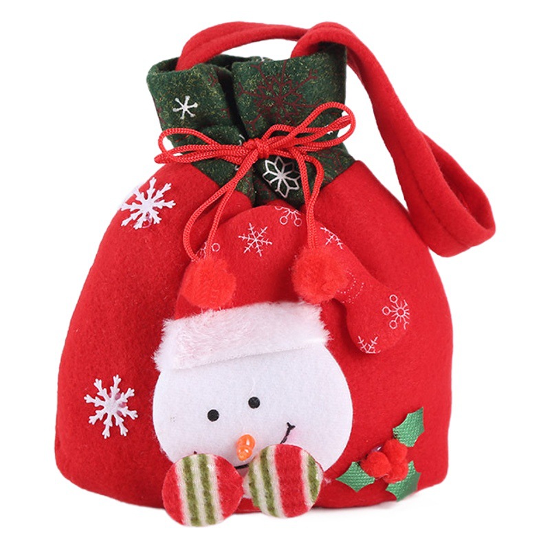 Cross-border Christmas Apple Bag Christmas Eve Gift Bag Christmas Decoration Handheld Bundle Pocket Gift Bag Gift Bag Sugar
