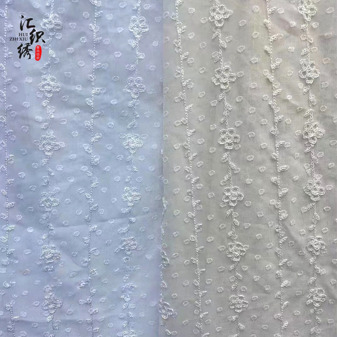 Spring and Summer New Chiffon Embroidered Towel Embroidered Fabric Fashion Women's Wedding Gift Hanfu dress Children's Wear Noodles