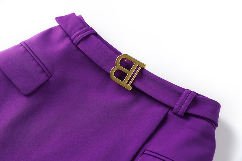 Picture of dark purple Suit Jacket Fashion Commuter suit B Buckle Skirt OL Skirt Long Sleeve Suit Double-breasted New Style