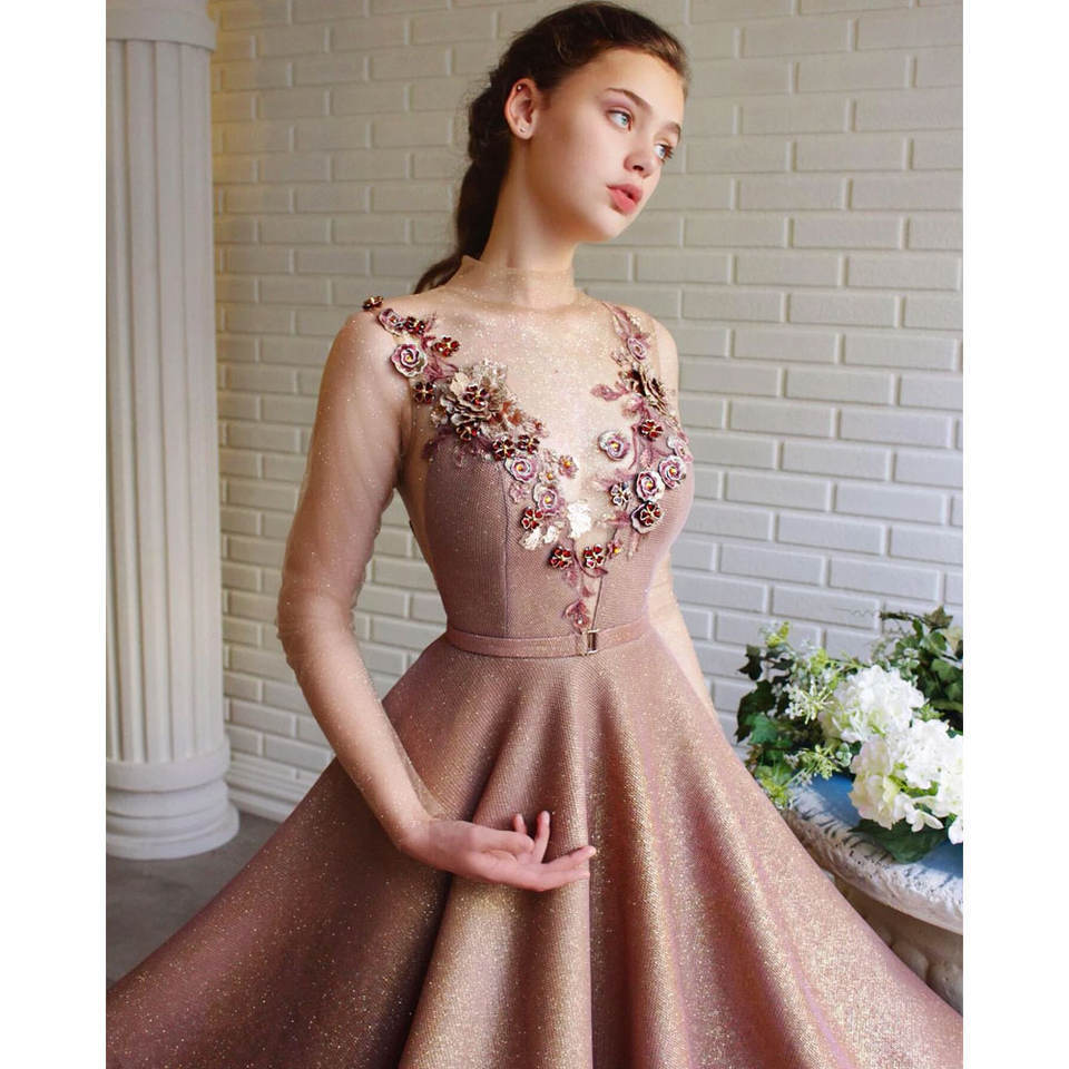 Picture of Amazon ebay foreign trade banquet evening dress fashion ball dress crew neck perspective backless bridesmaid dress women