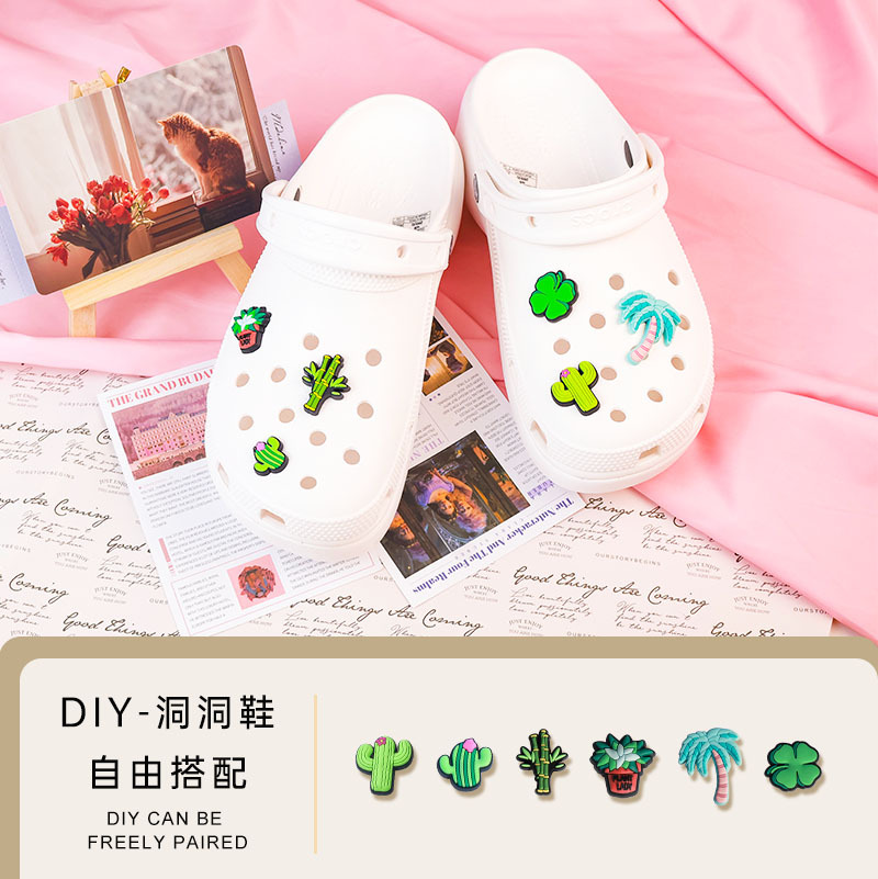 [Plant Series] Cave Shoes Accessories Cute Cave Shoes Accessories Decorative Garden Shoes Decorations PVC Shoes Flower