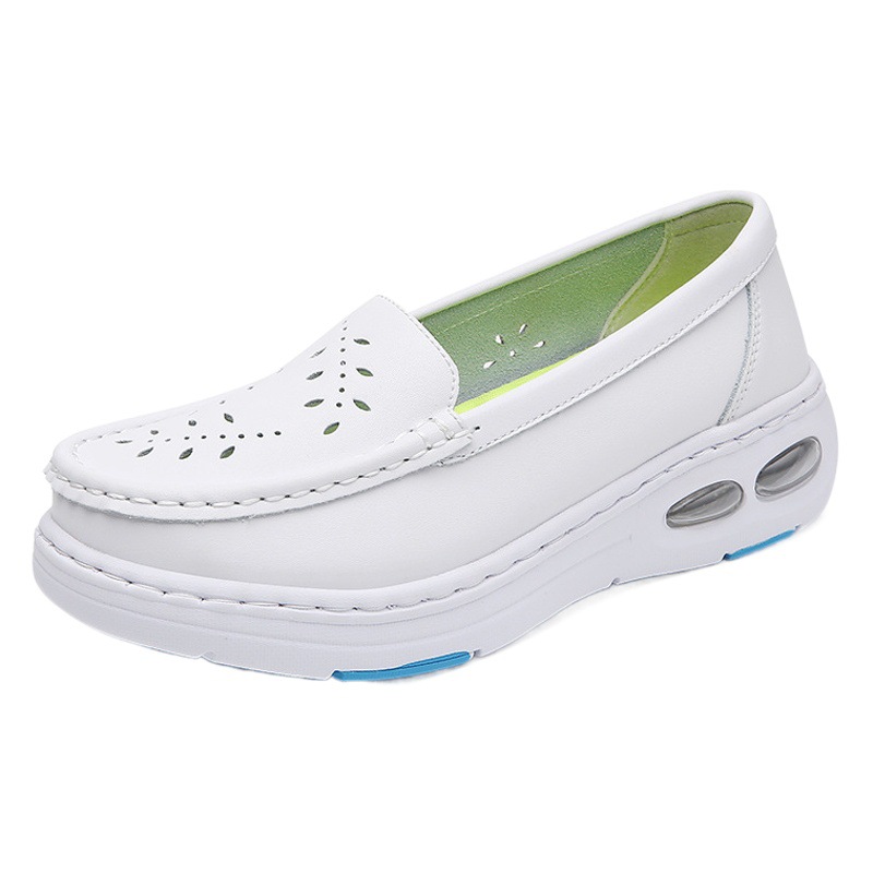 in stock nurse shoes leather women's air cushion soft bottom breathable not tired feet hospital work shoes cross-border wholesale a generation of hair