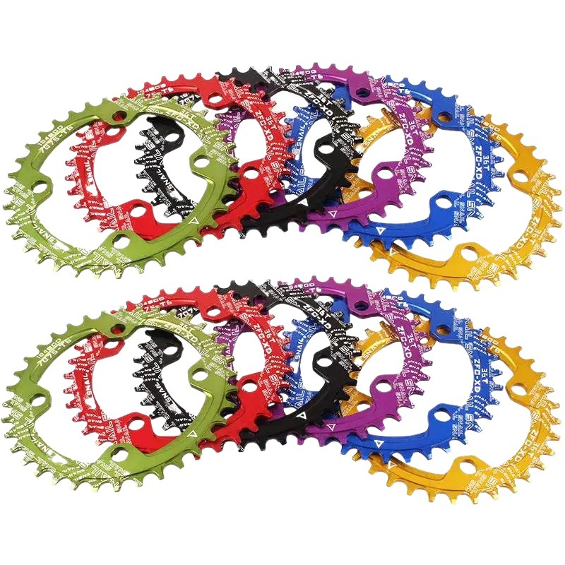 Goldix Mountain Bike Positive and Negative Tooth Single Disc Bicycle 104Bcd Disc 32-42t Four-Claw Crankset Oval Disc