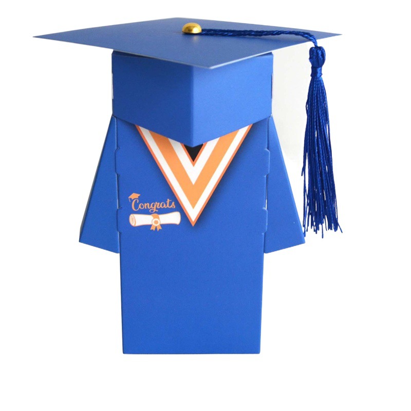 Cross-border new candy box graduation cap box graduation celebration party packaging gift box 3D bachelor cap candy box wholesale