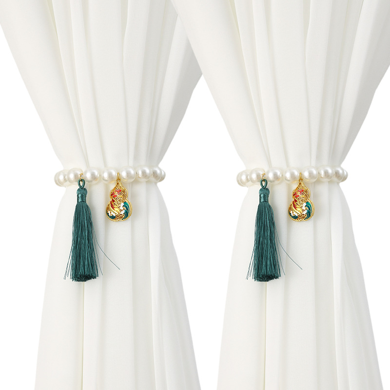 New Magnetic Curtain Tiebacks Abs Pearl Storage Curtain Buckle Tie Rope Decoration Wholesale Bow Pearl Buckle