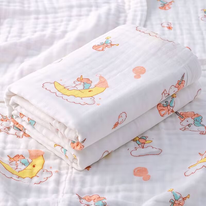 Picture of Straight edge 6 layer cotton yarn high density bath towel baby towel quilt baby blanket newborn quilt bath towel soft factory