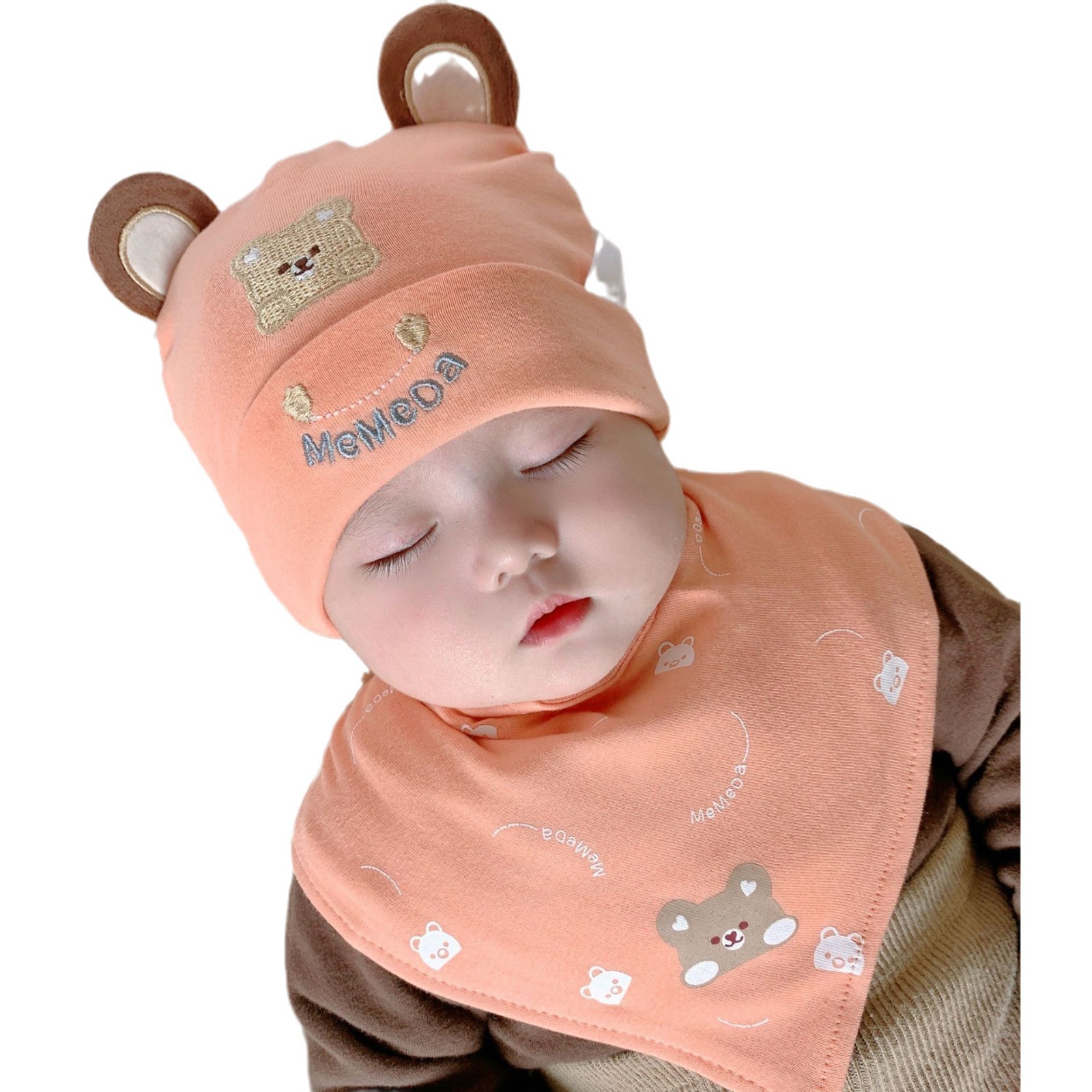 Picture of Katu Bear Infant Hat Spring & Fall 3-6-12 Months Male and Female Baby Pullover Hat Cotton 100-Day Sleeping Hat