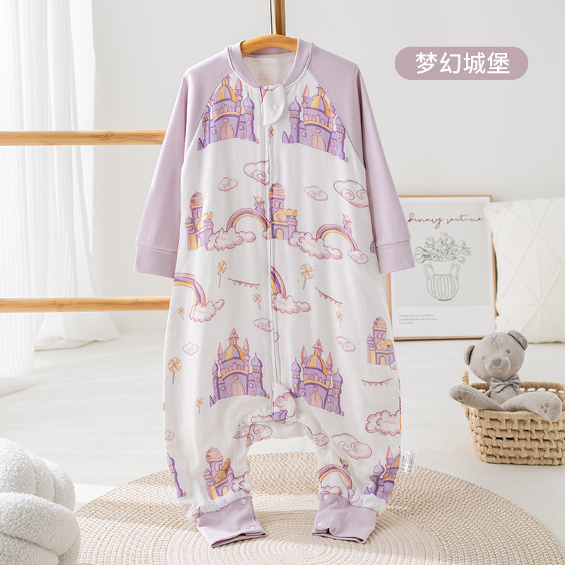 Picture of Cartoon Bamboo Cotton Gauze Sleeping Bag Baby Class a Summer Newborn Children's Home Clothes Baby Anti-Kick Quilt Breathable and Lightweight