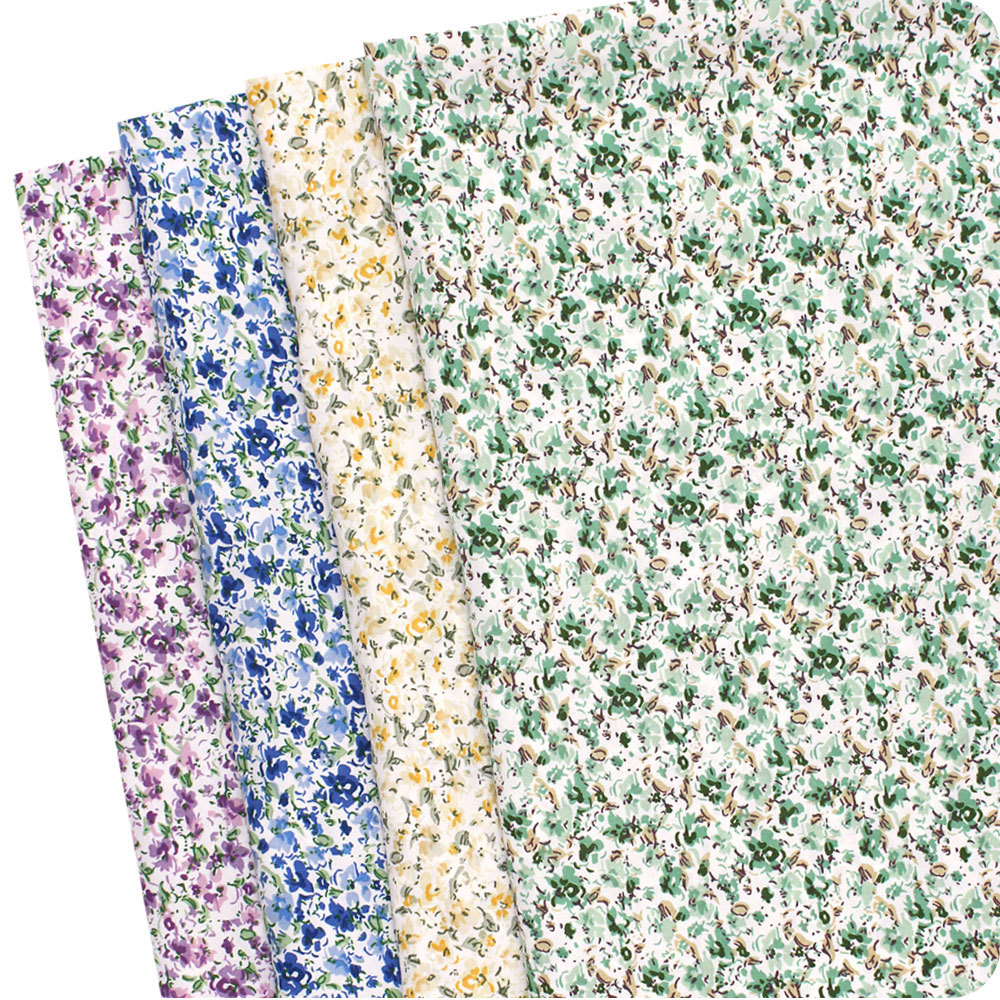 Picture of Hibiscus Hemp Pendant chiffon printed fresh floral print spring and summer women's shirt dress hair accessories fabric