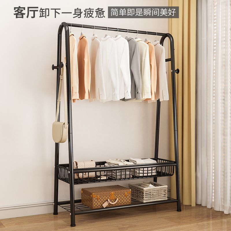Picture of Hanging clothes rack floor-to-ceiling bedroom household coat rack simple clothes hanger drying rack indoor storage rack cooler pole