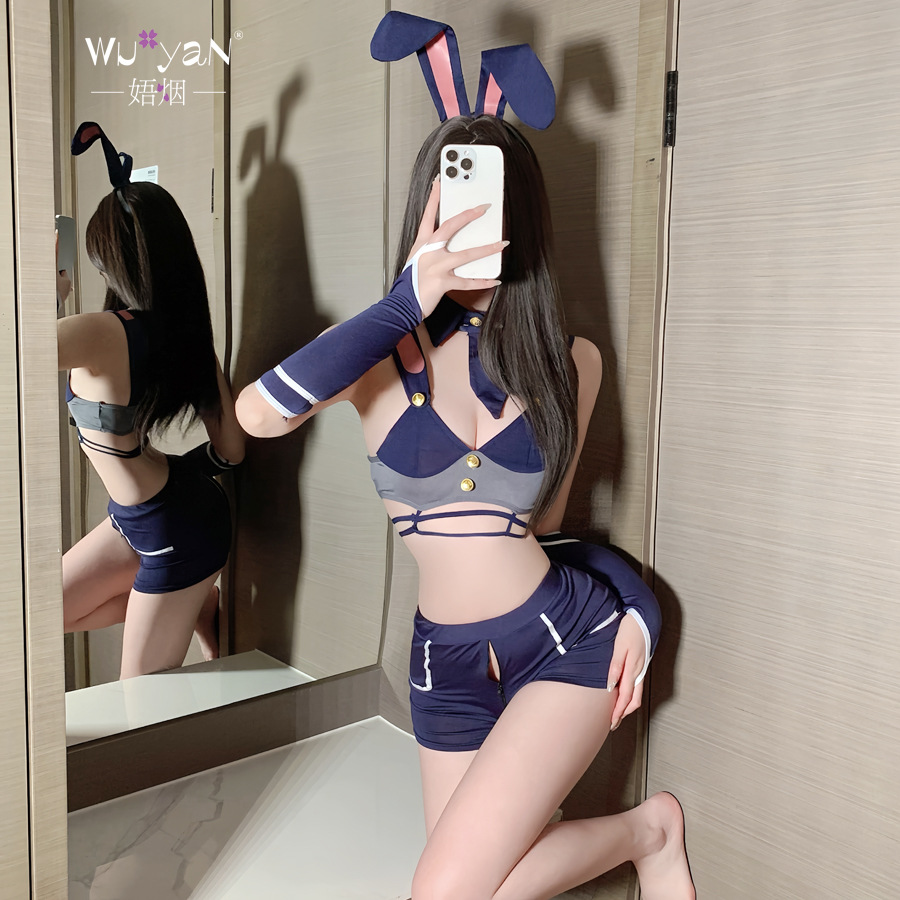 Sex Underwear Pure Desire Sexy Dating Robe Midnight Rabbit Inspector qqny Open Crotch suit Uniform Policewoman Lure