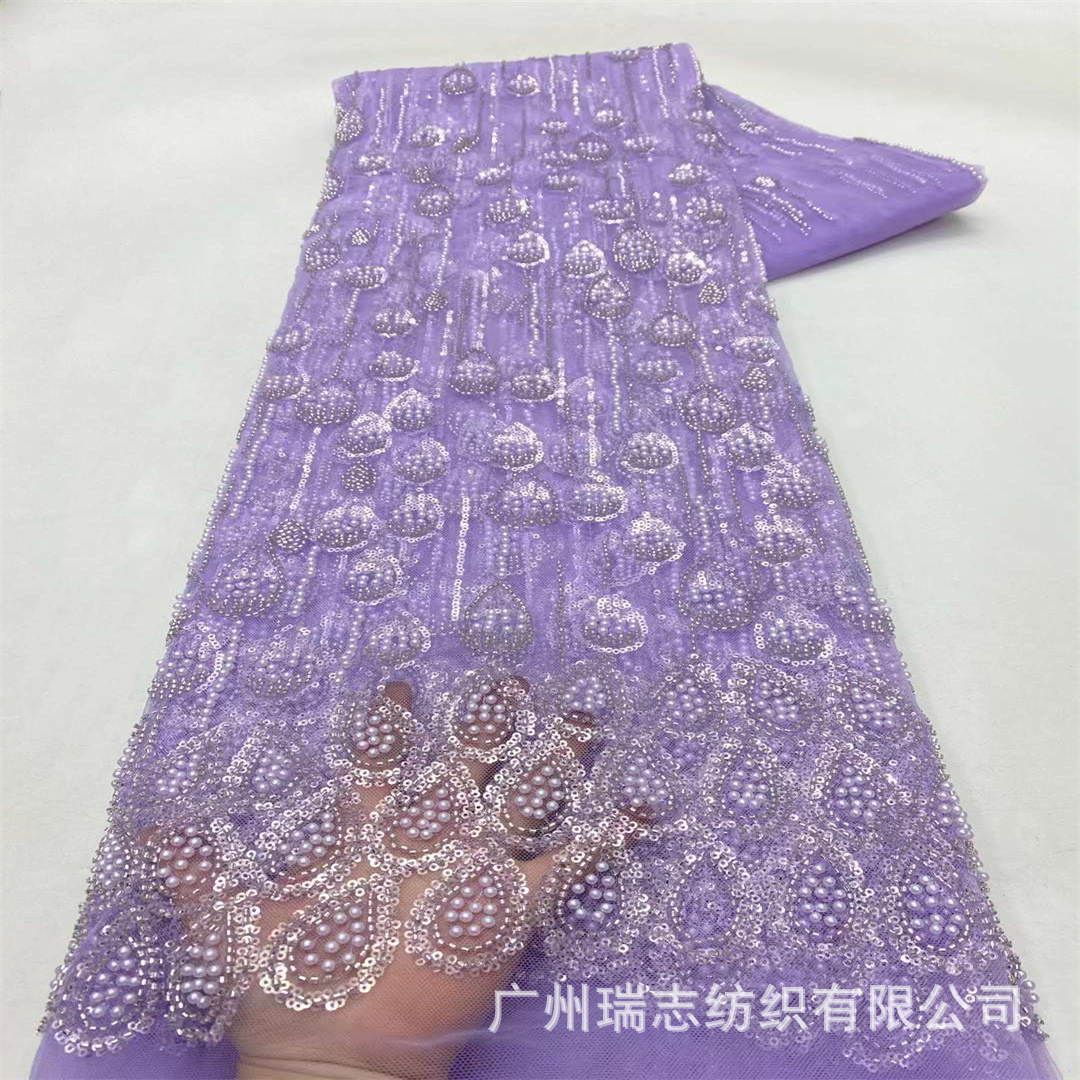 Picture of French Unilateral Drop Children's Wear dress Wedding Dress Sequin Embroidered Bead Fabric Uygur Turban Fabric