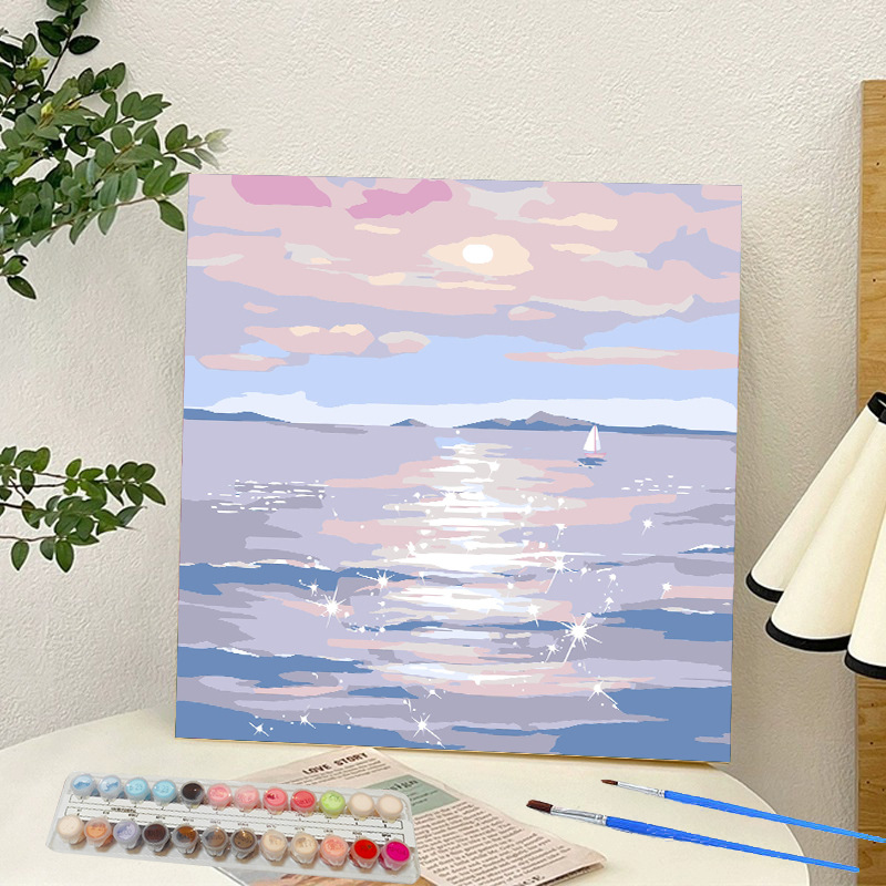 Picture of Digital oil painting landscape Dafen village hand-painted mathematical oil painting coloring painting oil painting flowers flower oil painting wholesale