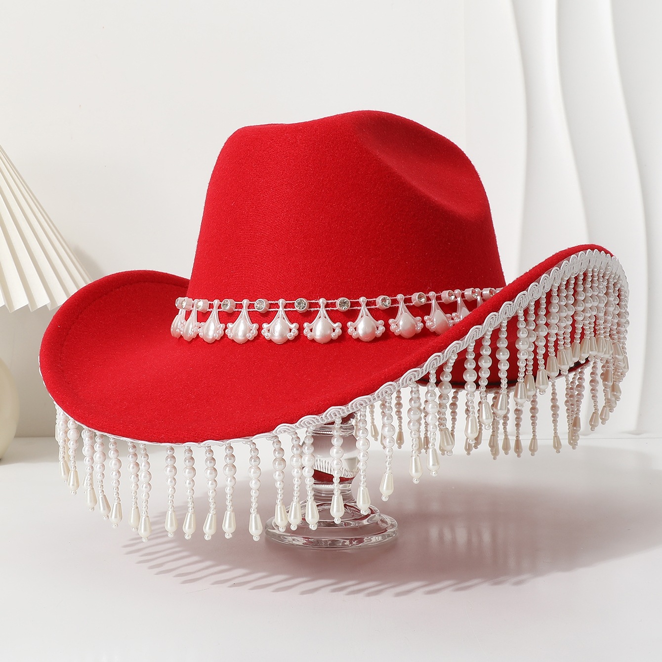 Picture of Europe and the United States cross-border AliExpress Amazon crystal tassel western Denim hat festival party jazz hat felt hat