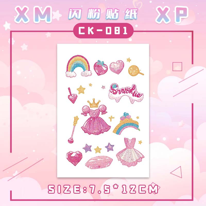 Glitter Gem Skirt Sticker Tattoo Sticker Fairy Washable Waterproof Lasting Fantasy Fairy Style Beautiful Children's Arm
