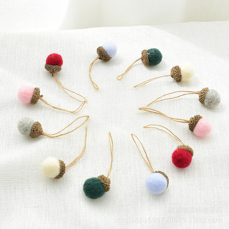 Cross-border wool felt Acorn ball Christmas ornaments handmade diy material scene layout Christmas tree pendant