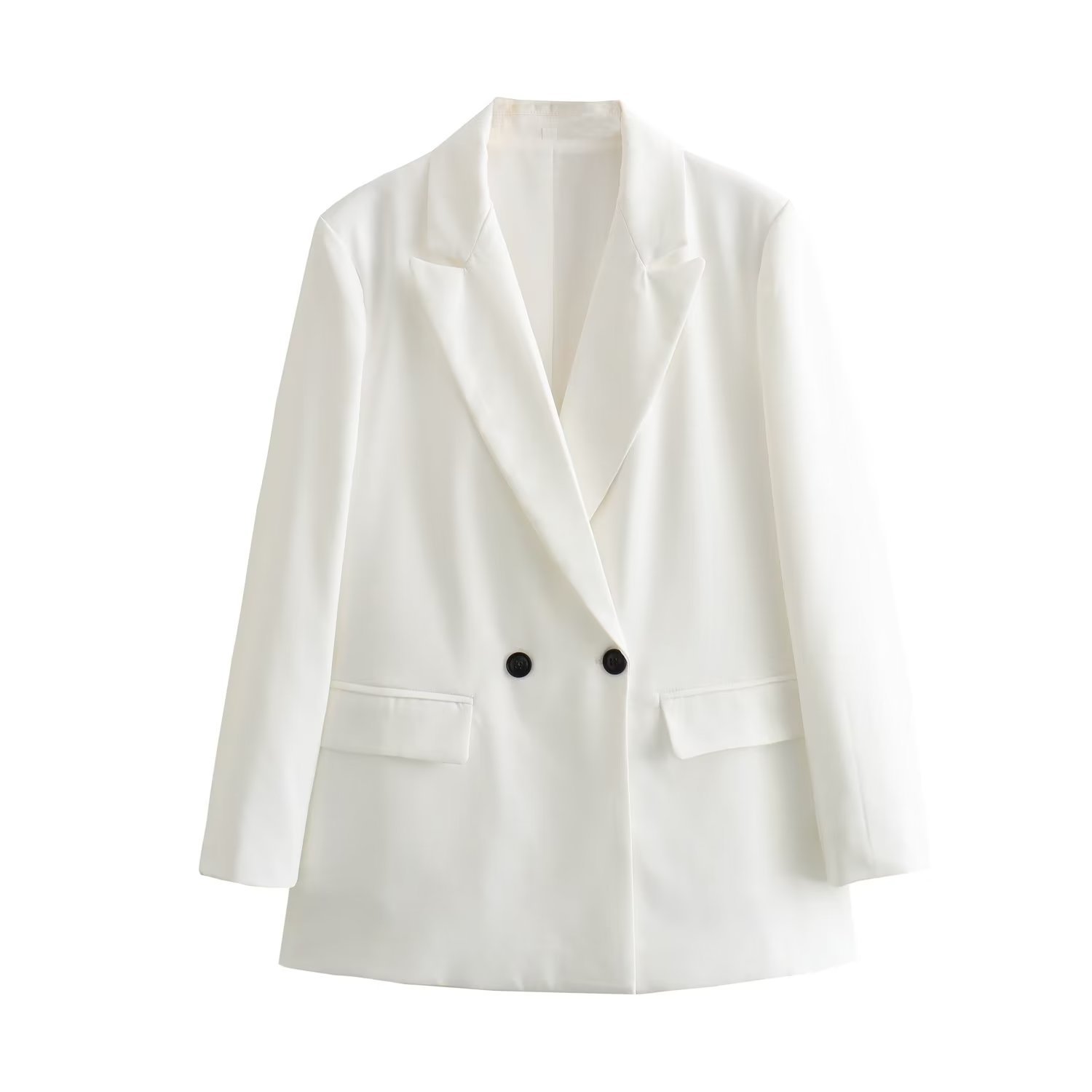 Picture of Fall 2023 new European and American cross-border Women's urban casual solid color straight loose double-breasted suit jacket
