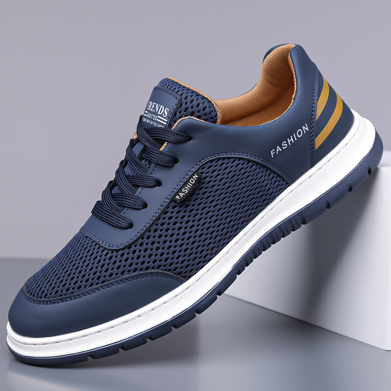 2025 Summer Flyknit Mesh Breathable Men's Shoes Casual Sports Shoes Men's Sports Running Shoes Lightweight Lace-Up Shoes 9208